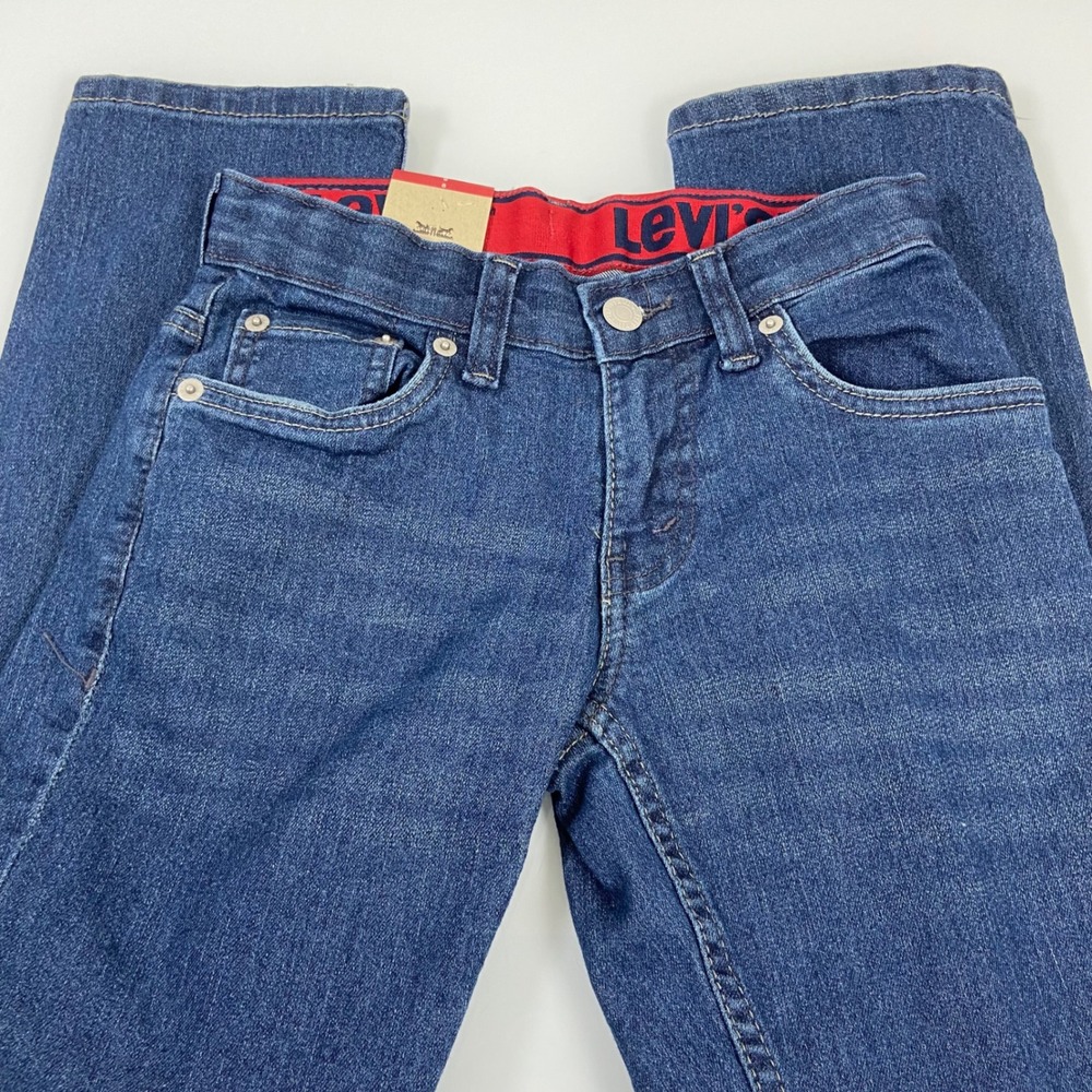 Levi's Boys 8 Blue 511 Slim Flex Stretch Jeans New Adjustable Waistband NEW
